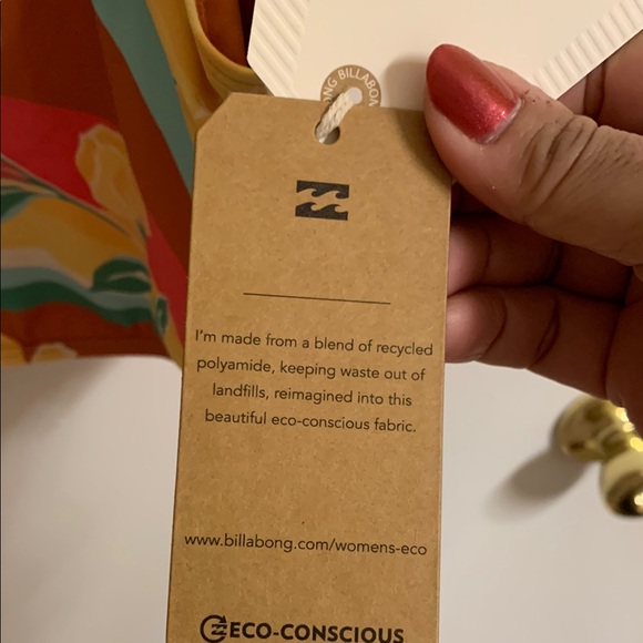 NWT Billabong Yellow and Pink Fitted Crop Tank Top size Large - Picture 5 of 8